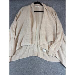 Neiman Marcus Cashmere Cardigan Sweater Womens XS Beige Knit Open Front Preppy